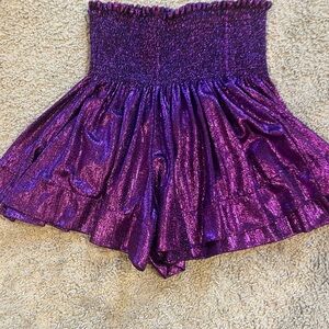 QUEEN OF SPARKLES Glittering Purple Skorts